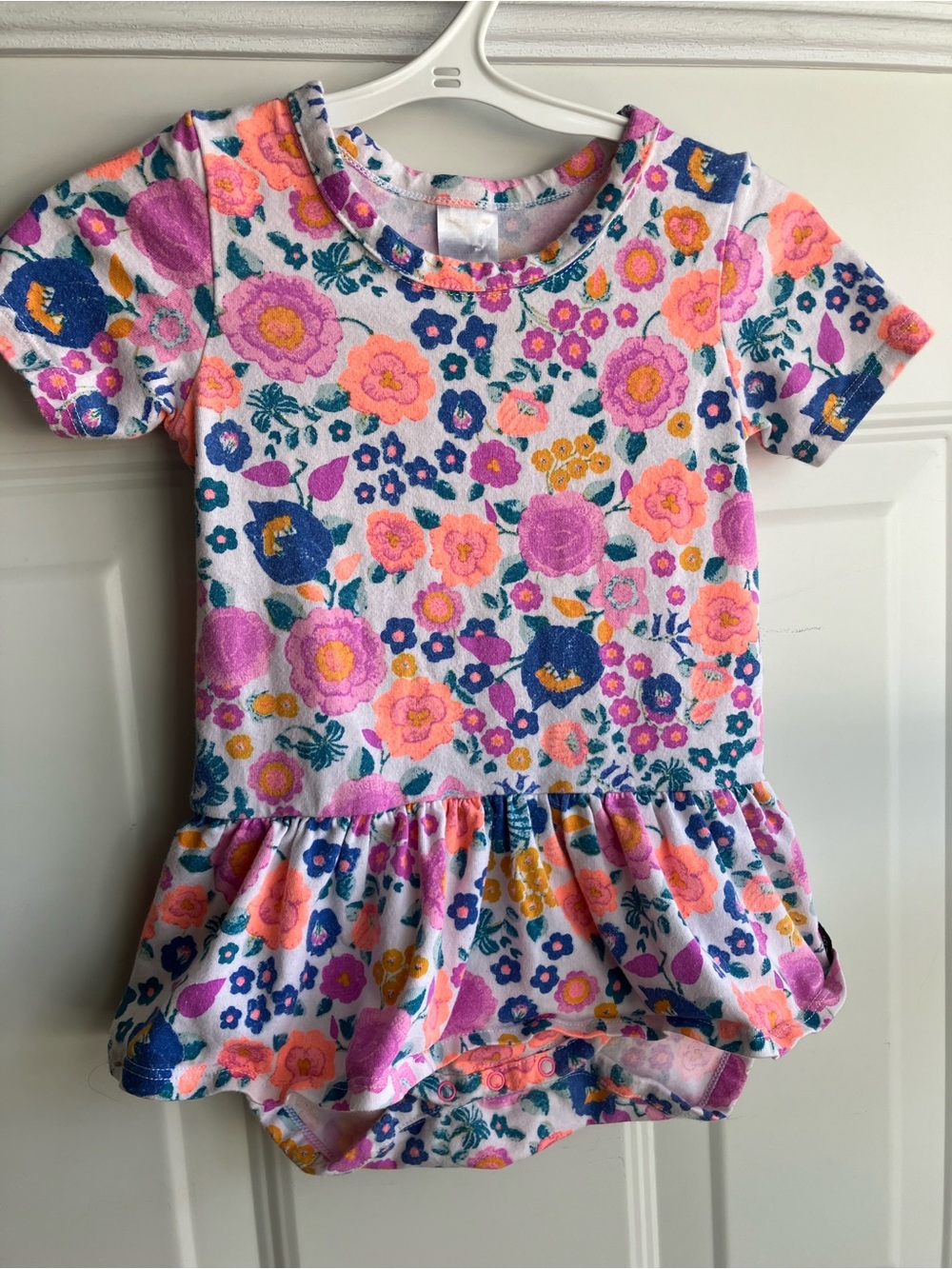 Bonds tutu bodysuit floral purple pink orange blue 18-24 months